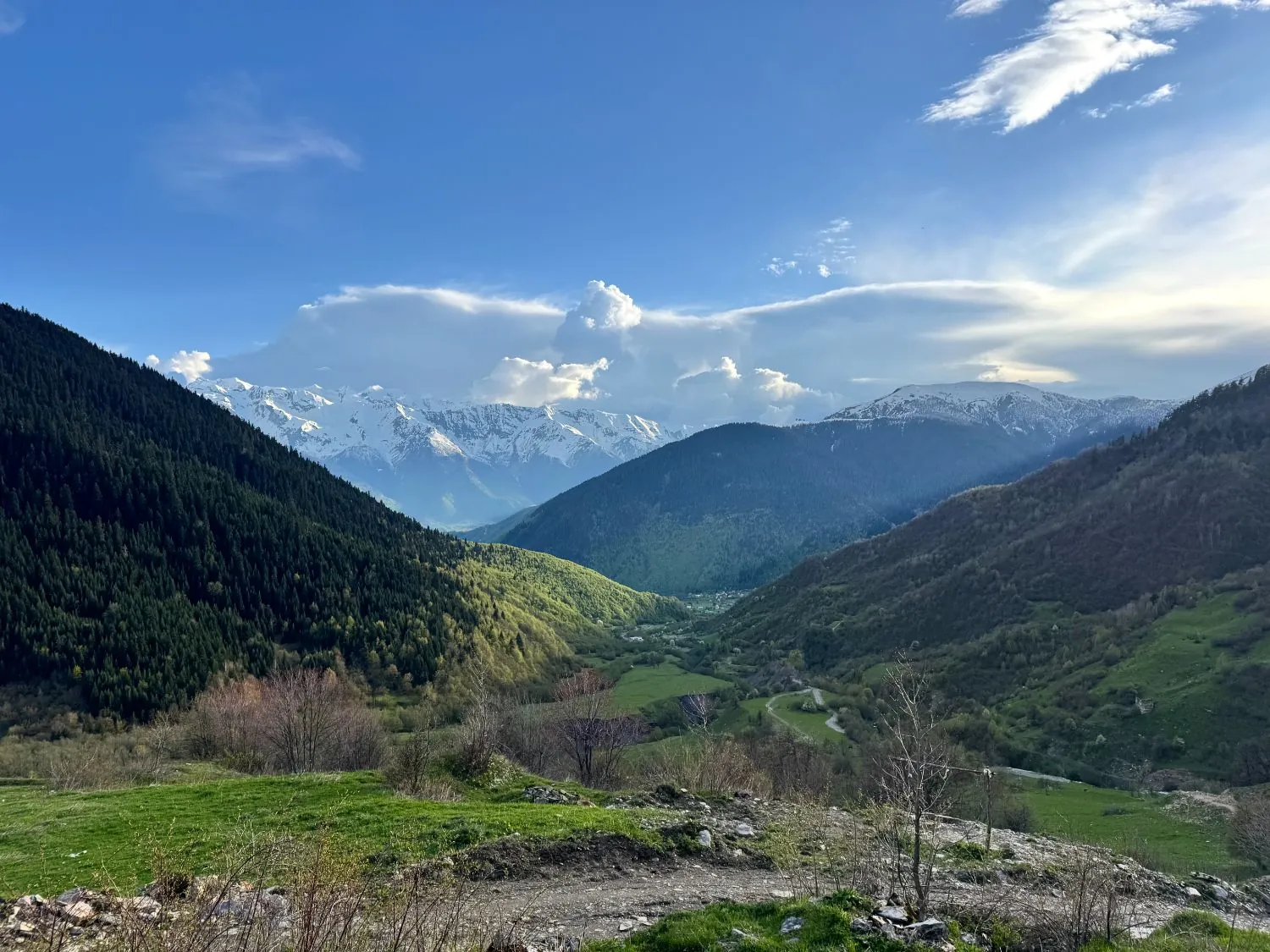 Панорама зеленой долины Сванетии